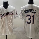 Men's San Diego Padres #31 Dave Winfield White Throwback With Patch Cool Base Stitched Jersey