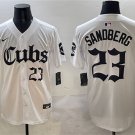 Men's Chicago Cubs #23 Ryne Sandberg White 'Gothic North Side Edition' Vapor Jersey