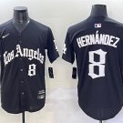 Men's Los Angeles Dodgers #8 Enrique Hernández Black Mexico 2025 LA Gothic Style Jersey