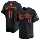 Men's Baltimore Orioles #11 Jordan Westburg Black 2025 Home Limited Cool Base Jersey