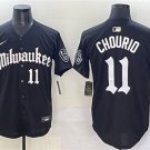 Men's Milwaukee Brewers  #11 Jackson Chourio Black 'Gothic 414 Shadows Edition' Vapor Jersey