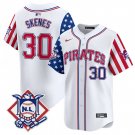 Men's Pittsburgh Pirates #30 Paul Skenes White 2024 Fourth of July Vapor Jersey