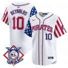 Men's Pittsburgh Pirates #10 Bryan Reynolds White 2024 Fourth of July Vapor Jersey