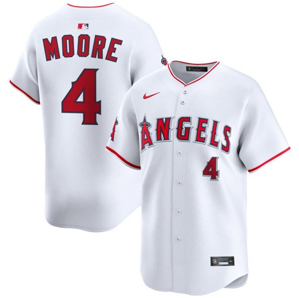 Men's LAA #4 Christian Moore White Home Limited Stitched Player Jersey