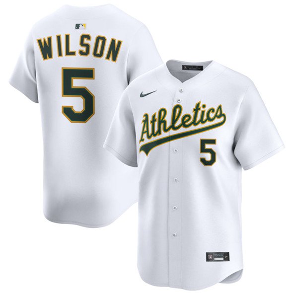 Men's OAK #5 Jacob Wilson White 2024 Home Limited Stitched Jersey