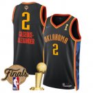 Men's Oklahoma City Thunder #2 Shai Gilgeous-Alexander Black 2025 Finals Patch And Finals Jersey