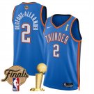 Men's Oklahoma City Thunder #2 Shai Gilgeous-Alexander Blue 2025 Finals Patch And Finals Jersey
