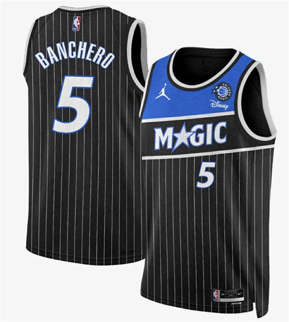 Men's Orlando Magic #5 Paolo Banchero Black 2025 New Generation of Magic Stitched Jersey