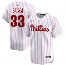 Men's Philadelphia Phillies #33 Edmundo Sosa White Limited Stitched Baseball Jersey