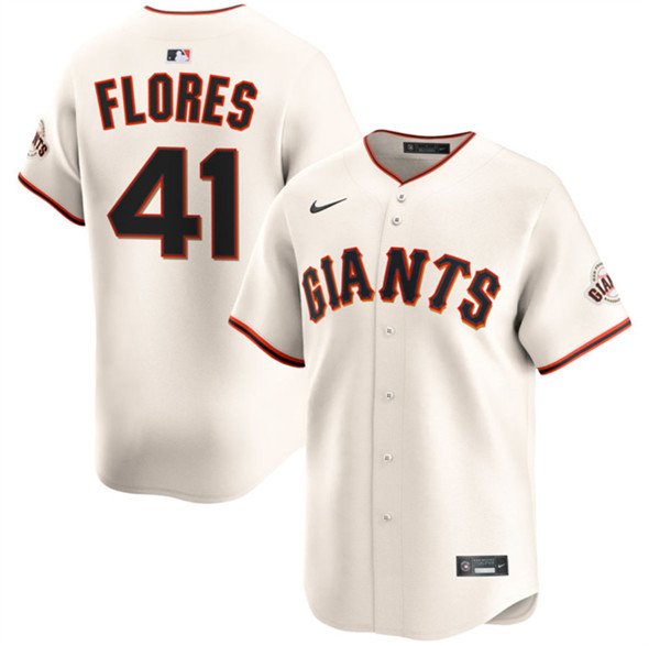 Men's SFG #41 Wilmer Flores Cream 2024 Home Limited Stitched Player Jersey