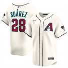 Men's Arizona Diamondbacks #28 Eugenio Suarez 2023/24 Cream Home Limited Stitched Jersey
