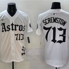Men's Houston Astros #713 Screwston White Gothic Houston Born Barrio Raised Jersey