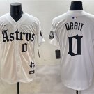Men's Houston Astros #0 Orbit White Gothic 'Houston Born Barrio Raised' Limited Stitched Jersey
