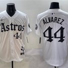 Men's Houston Astros #44 Yordan Alvarez White Gothic 'Houston Born Barrio Raised' Jersey