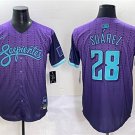 Men's Arizona Diamondbacks #28 Eugenio Suarez Purple 2025 City Connect Limited Stitched Jersey