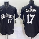 Men's Los Angeles Dodgers #17 Shohei Ohtani Black 2025 LA Gothic Style With 2024 World Jersey