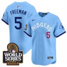 Men's Los Angeles Dodgers #5 Freddie Freeman Blue With 2024 World Series Patch Vapor Jersey