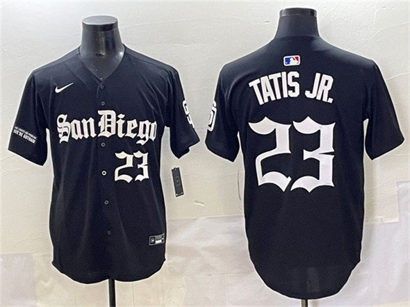 Men's SDP #23 Fernando Tatis Jr. Black Gothic Edition Vapor Limited Stitched Jersey