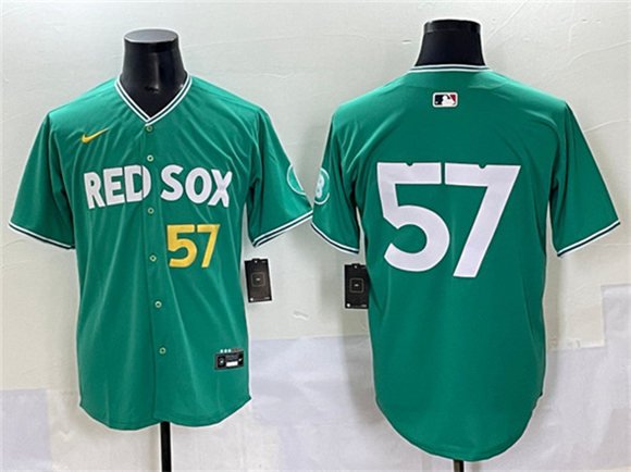 Men's Boston Red Sox #57 Greg Weissert Green 2025 City Connect Limited Stitched Jersey