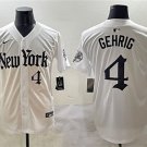 Men's New York Yankees #4 Lou Gehrig White 'Gothic Legacy Edition' Vapor Premier Limited Jersey