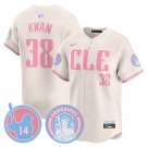 Men's Cleveland Guardians #38 Steven Kwan Cream Bubblegum Pink 2025 Vapor Limited Jersey