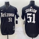 Men's Arizona Diamondbacks #51 Randy Johnson Black 'Gothic Desert Fang Edition' Jersey