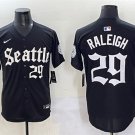 Men's Seattle Mariners #29 Cal Raleigh Black 'Deep Sea Gothic Edition' Vapor Premier Limited Jersey