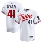Men's Minnesota Twins #41 Joe Ryan White 2024 Home Limited Stitched Baseball Jersey