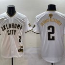 Men's Oklahoma City Thunder #2 Shai Gilgeous-Alexander White/Gold 2025 Finals Vapor Jersey