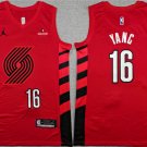 Men's Portland Trail Blazers #16 Yang Hansen Red Statement Edition Stitched Basketball Jersey