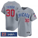 Men's Chicago Cubs #30 Kyle Tucker Gray 'Ryne Sandberg Tribute' Vapor Limited V3 Jersey