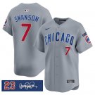 Men's Chicago Cubs #7 Dansby Swanson Gray 'Ryne Sandberg Tribute' Vapor Limited V3 Jersey