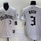 Men's New York Yankees #3 Babe Ruth White Pinstripe 'Gothic Legacy Edition' Vapor Jersey