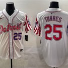 Detroit Tigers #25 Gleyber Torres White 2025 Memorial Day Vapor Premier Limited Stitched Jersey