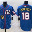 Men's National League #18 Yoshinobu Yamamoto Blue 2025 All-Star Edition Limited Stitched Jersey
