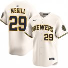 Men's Milwaukee Brewers #29 Trevor Megill Cream 2025 Limited Stitched Baseball Jersey