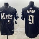 Men's New York Mets #9 Brandon Nimmo Black 'Gotham Gothic Edition' Vapor Premier Jersey