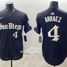 Men's San Diego Padres #4 Luis Arraez Black Gothic Edition Vapor Limited Stitched Baseball Jersey