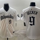 Milwaukee Brewers #9 Bob Uecker White 'Gothic 414 Shadows Edition' Vapor Premier Jersey