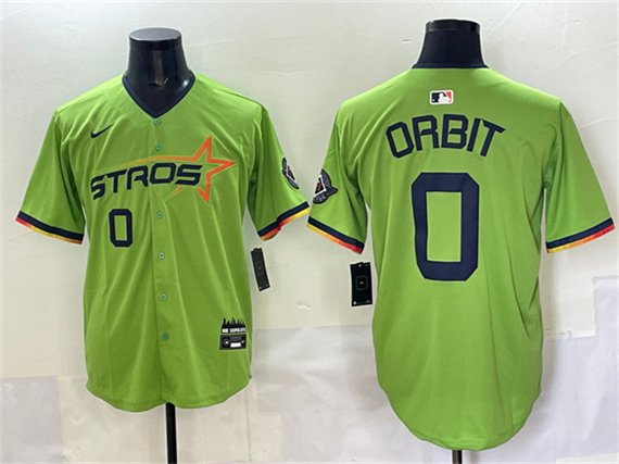 Men's HOU #0 Orbit Green 2025 City Connect Limited Stitched Player Jersey