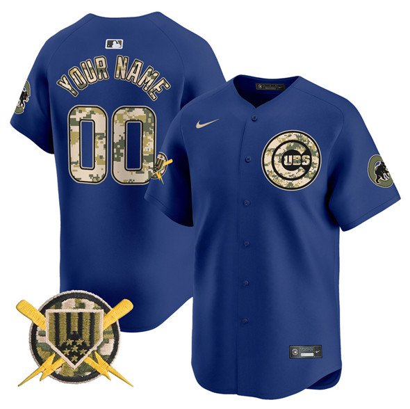 Chicago Cubs Active Player Custom Royal Armed Forces Day Vapor Limited Stitched Jersey