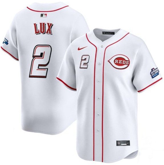 Men's Cincinnati Reds #2 Gavin Lux White 2025 Speedway Classic Home Limited Stitched Jersey