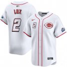 Men's Cincinnati Reds #2 Gavin Lux White 2025 Speedway Classic Home Limited Stitched Jersey