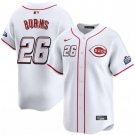 Men's Cincinnati Reds #26 Chase Burns White 2025 Speedway Classic Home Limited Jersey