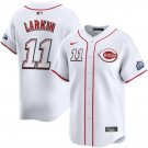 Men's Cincinnati Reds #11 Barry Larkin White 2025 Speedway Classic Home Limited Stitched Jersey
