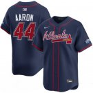 Men's Atlanta Braves #44 Hank Aaron Navy 2025 Speedway Classic Alternate Limited Stitched Jersey