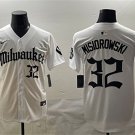 Men's Milwaukee Brewers #32 Jacob Misiorowski White 'Gothic 414 Shadows Edition' Vapor Jersey