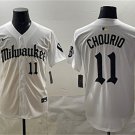 Men's Milwaukee Brewers #11 Jackson Chourio White 'Gothic 414 Shadows Edition' Vapor Jersey