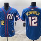 Men's National League #12 Kyle Schwarber Blue 2025 All-Star Edition Limited Stitched Baseball Jersey