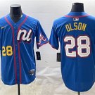 Men's National League #28 Matt Olson Blue 2025 All-Star Edition Limited Stitched Baseball Jersey